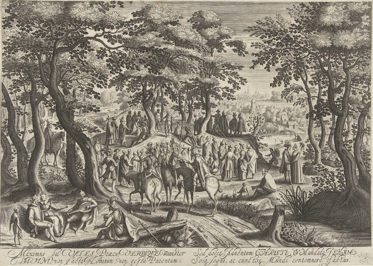 João Baptista prega à multidão de Hendrick Hondius (I)