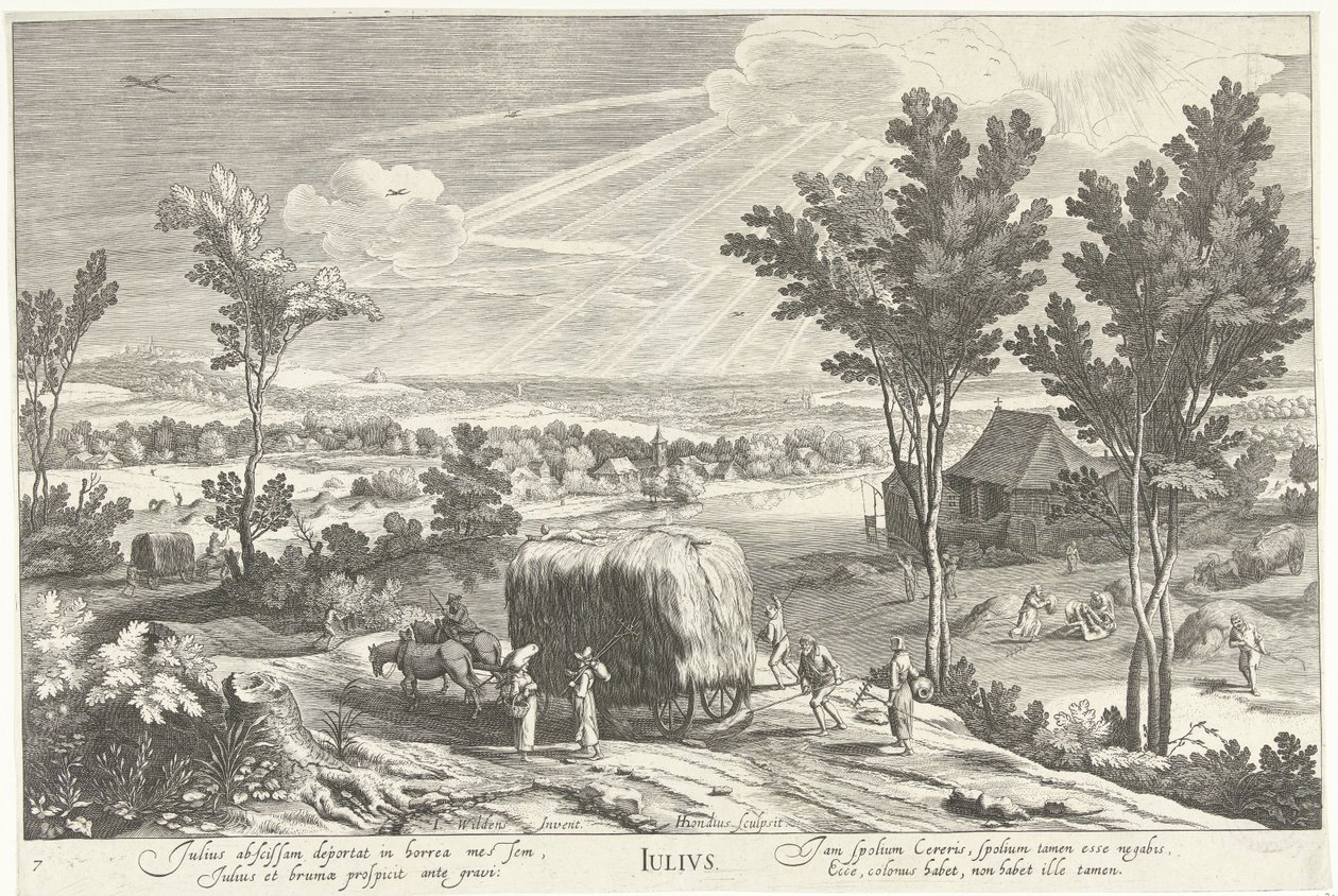 Julius, com os agricultores numa paisagem
Julius (título sobre o objecto)
Os doze meses (título da série) de Hendrick Hondius (I)