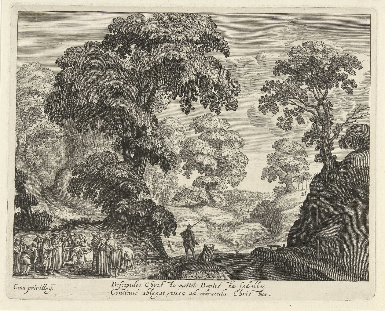 Paisagem com a cura dos cegos de Hendrick Hondius (I)