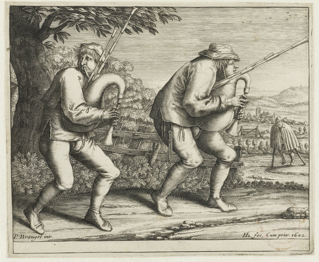 Duas gaita-de-foles
Peregrinação a Molenbeek (título da série) de Hendrick Hondius (I)