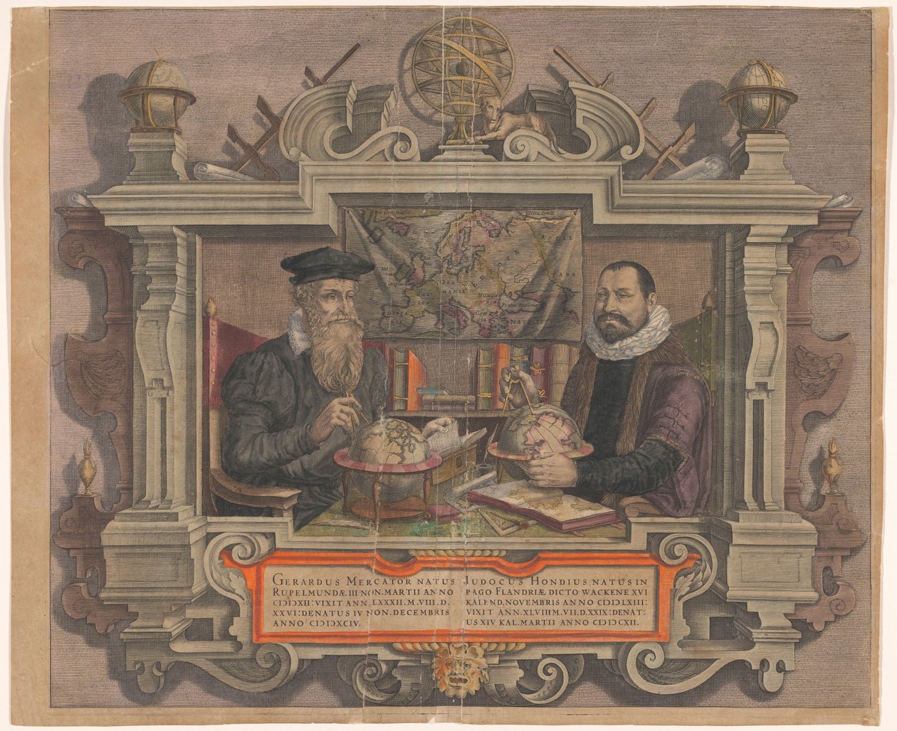 Retrato de Jodocus Hondius e Gerard Mercator de Hendrick Hondius (rejected attribution)