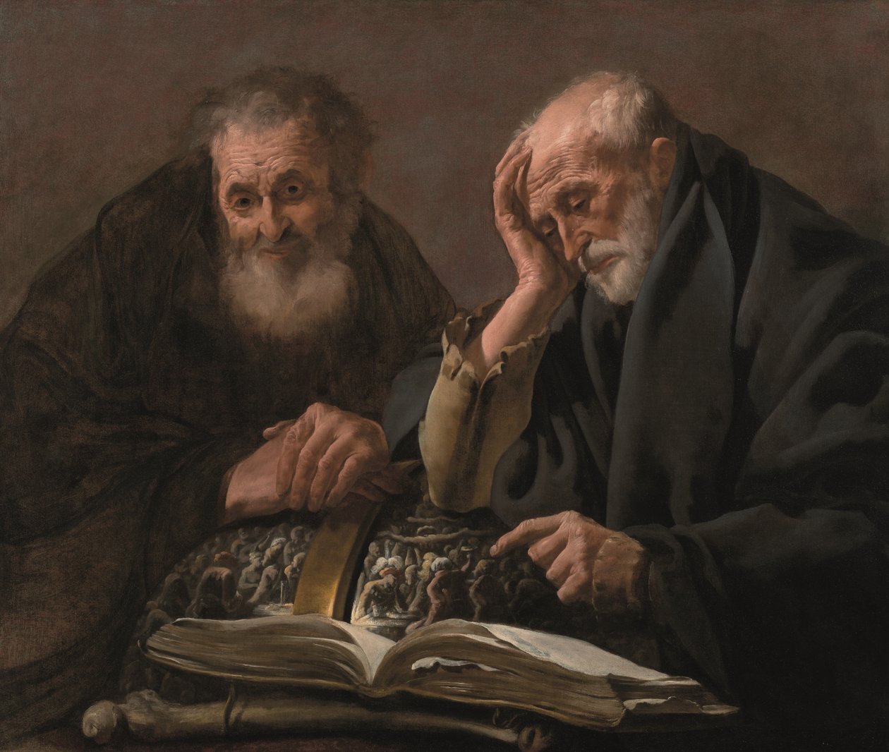 Demócrito e Heráclito, c. 1619-20 (óleo sobre tela) de Hendrick Jansz Terbrugghen