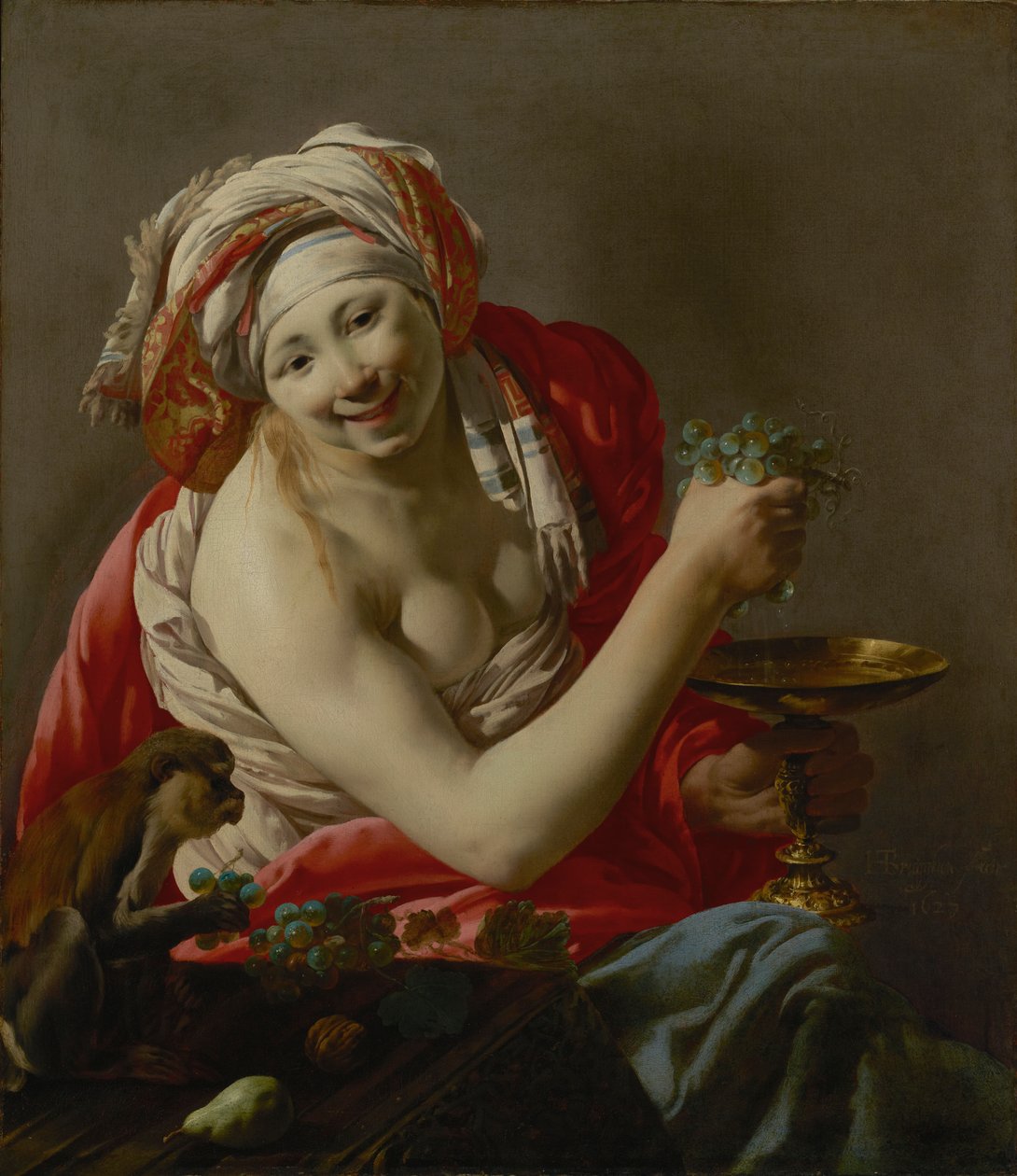 Bacante com Macaco de Hendrick ter Brugghen