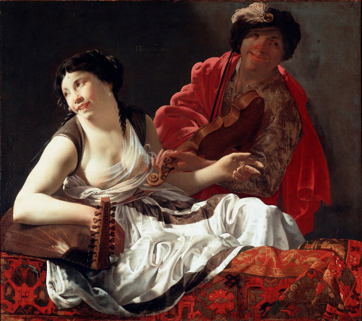 O Concerto ou "Alegoria do Ouie" Pintura de Hendrick Terbrugghen (Ter Brugghen) (1588-1629) 1629 Dim. 90x127 cm Galleria Borghese Roma de Hendrick ter Brugghen