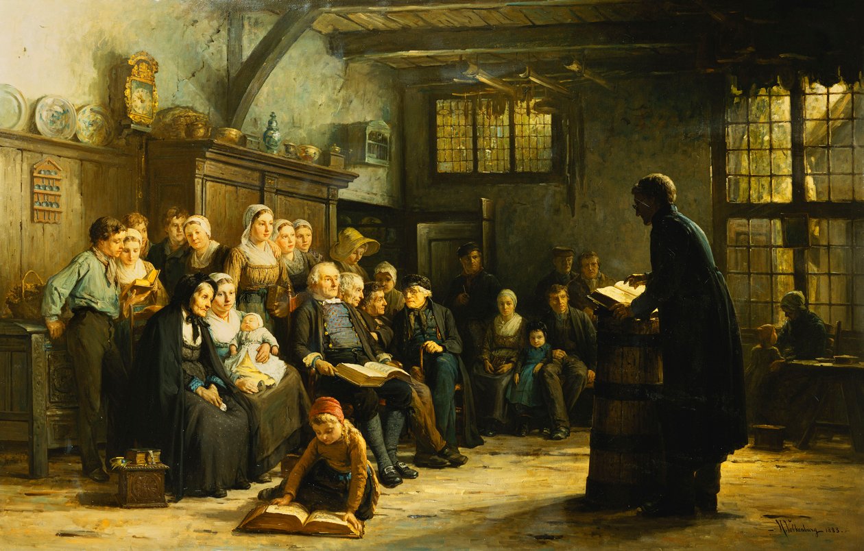 Tarde de domingo no interior, 1883 de Hendrick Valkenburg