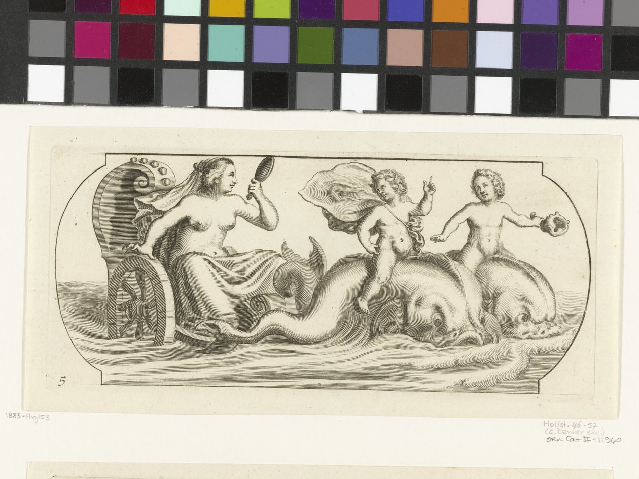 Anfiitrita numa carruagem
Nouveau Livre des Dieux et Deeßes De la Marine Bouckje of Sea Gods and Goddesses (título da série) de Hendrick de Keyser (I)