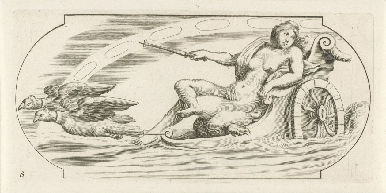 Aurora numa carruagem
Nouveau Livre des Dieux et Deeßes De la Marine Bouckje of Sea Gods and Goddesses (título da série) de Hendrick de Keyser (I)