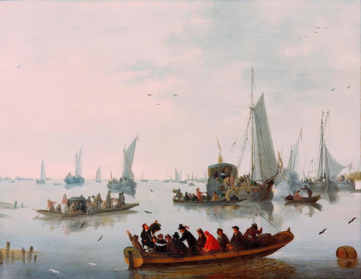 Recepção festiva de um iate estatal de Hendrick de Meyer