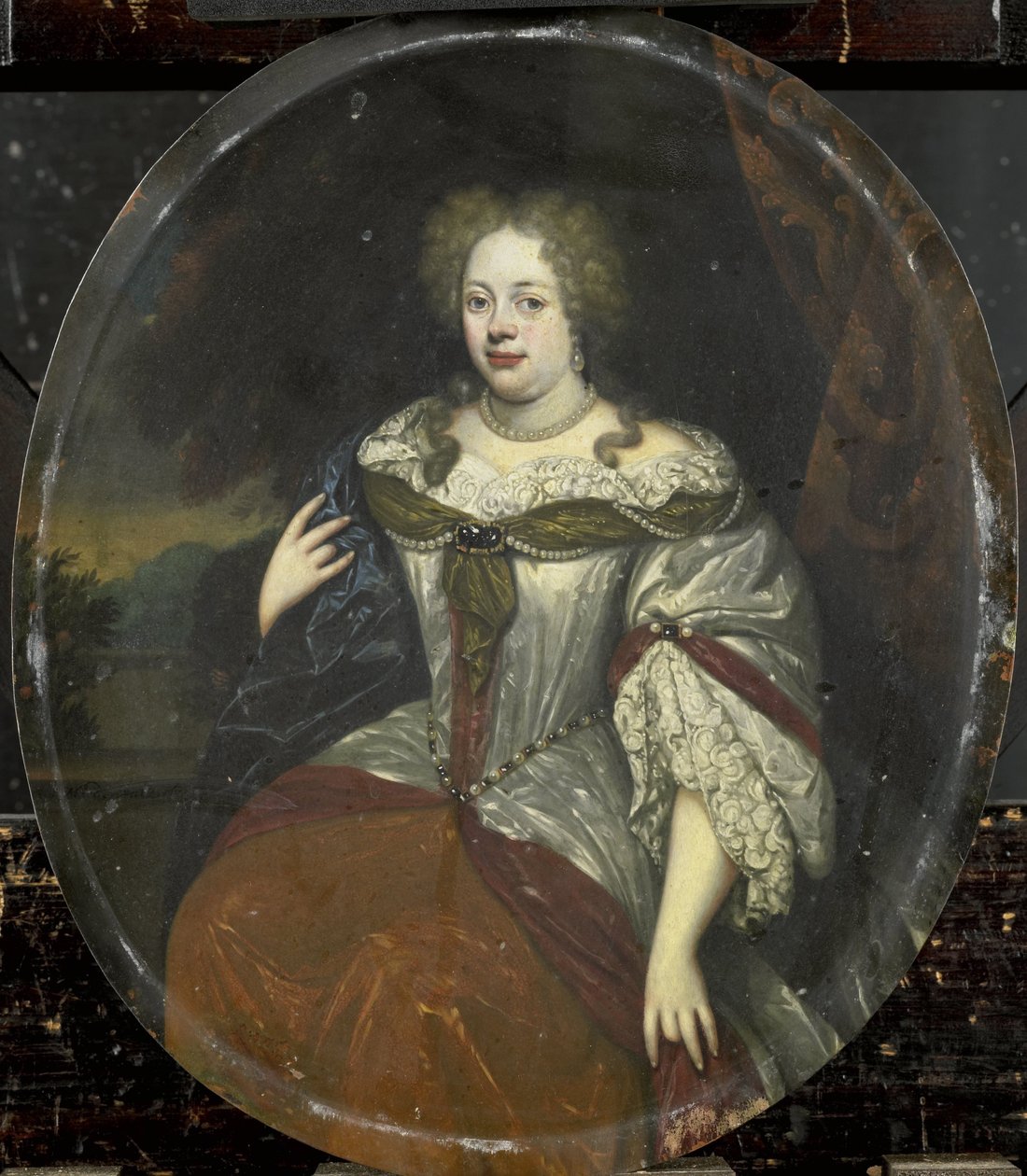 Retrato de Frouck, Baronesa van Aylva, esposa de Hans Willem van Aylva depois de 1658 de Hendrick de Valk