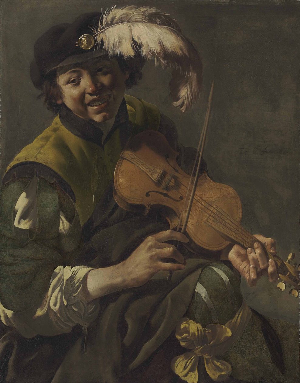 Um jovem a tocar violino de Hendrick ter Brugghen