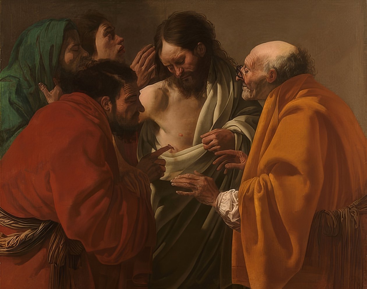 O incrédulo Thomas. Por volta de 1622 de Hendrick ter Brugghen
