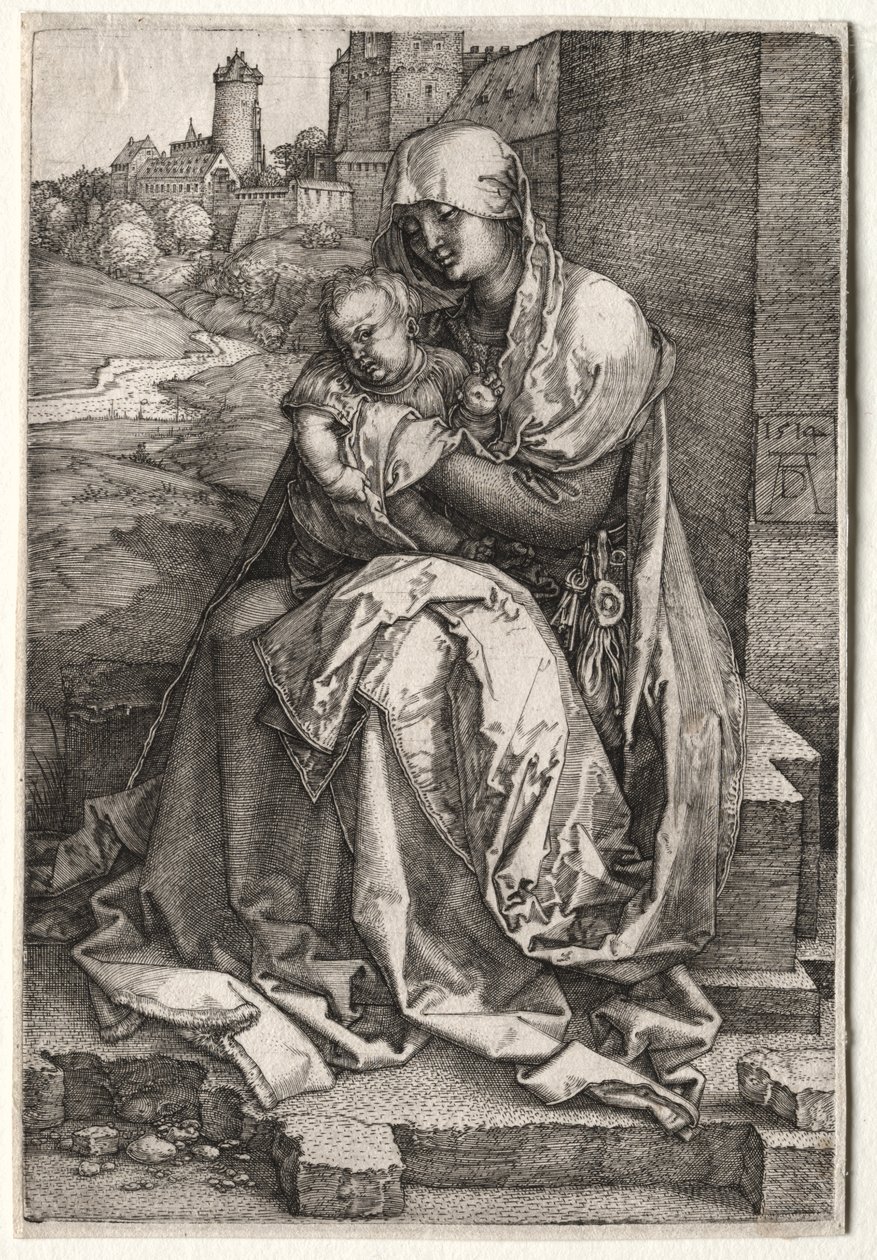 A Virgem e o Menino sentados junto ao Muro de Hendrick ter Brugghen