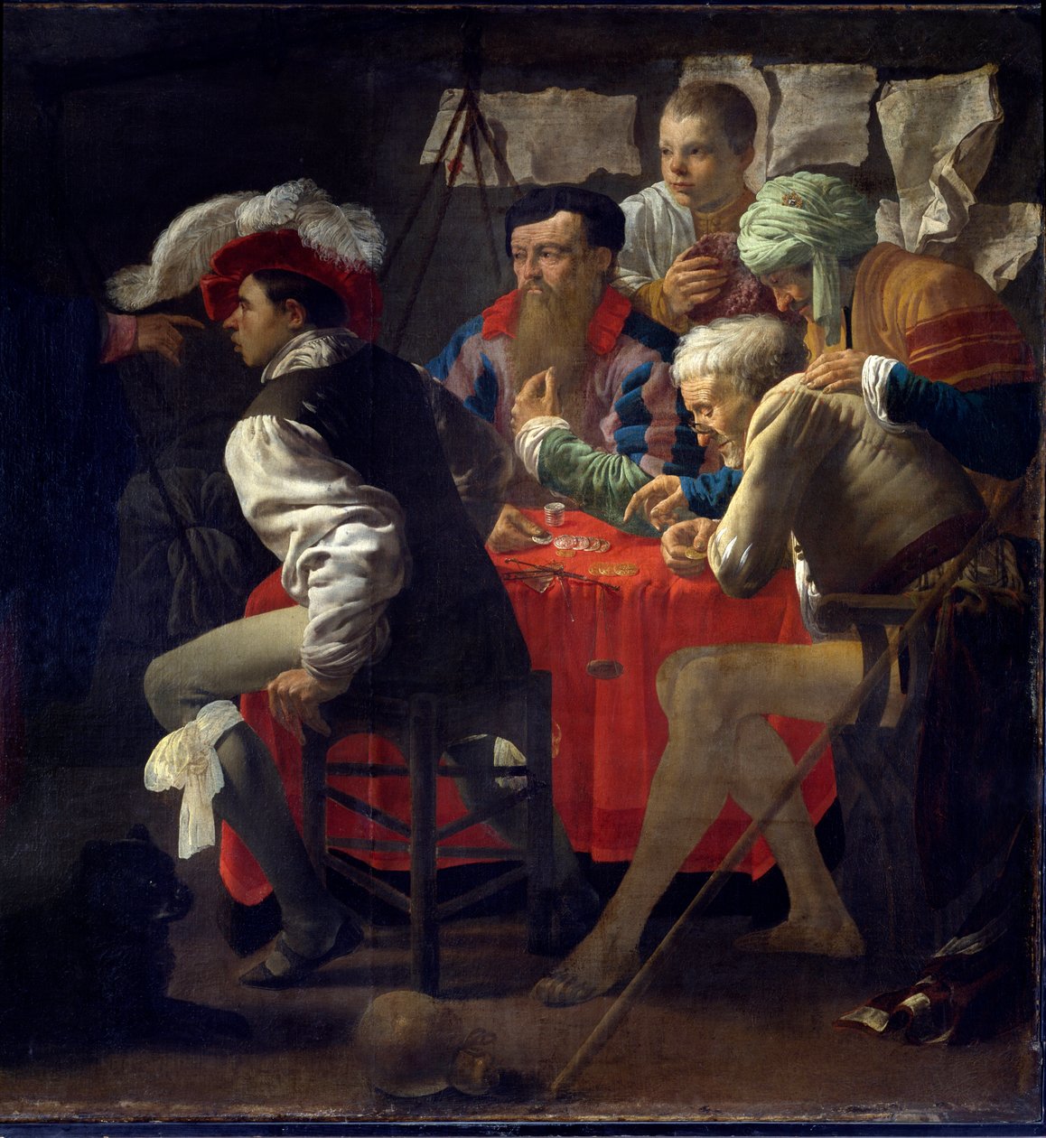 Vocação de São Mateus Jesus saindo de Cafarnaum encontra Mateus e pede a ele que o siga. Este se levanta e o segue. Detalhe. Pintura de Hendrik Brugghen Ter (1588-1629) (ec.holl.) Século XVII Le Havre, Museu de Belas Artes. de Hendrick ter Brugghen