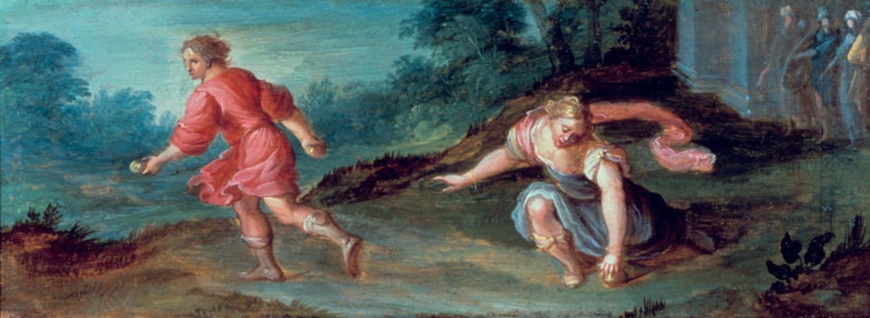 Atalanta e as maçãs douradas, c1619. de Hendrick van Balen