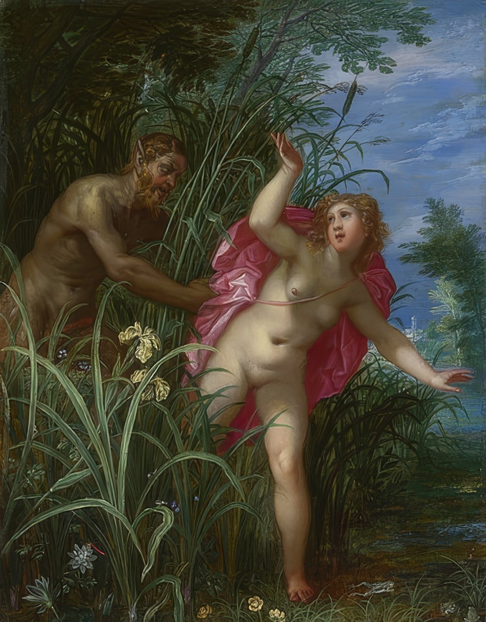 Pan persegue a ninfa Syrinx. Provavelmente depois de 1615 de Hendrick van Balen