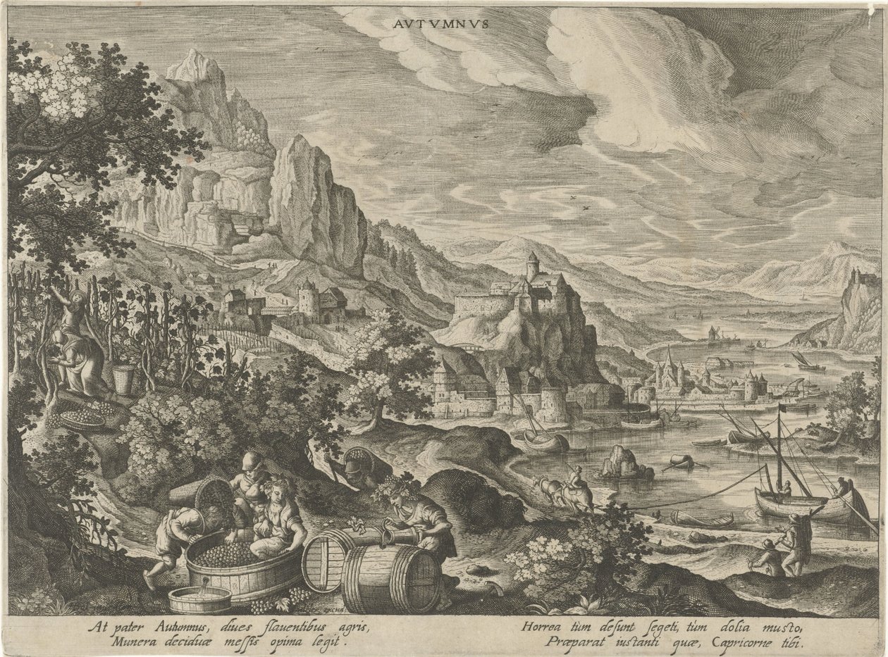 Outono Outono (título no objeto) As Quatro Estações (título da série) de Hendrick van Schoel