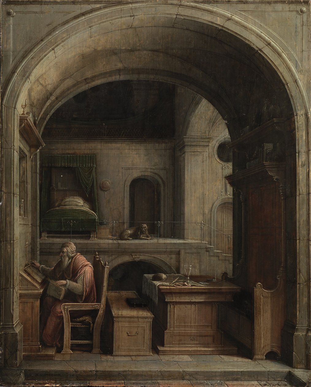 São Jerônimo em seu Estudo, 1624 de Hendrick van Steenwijck