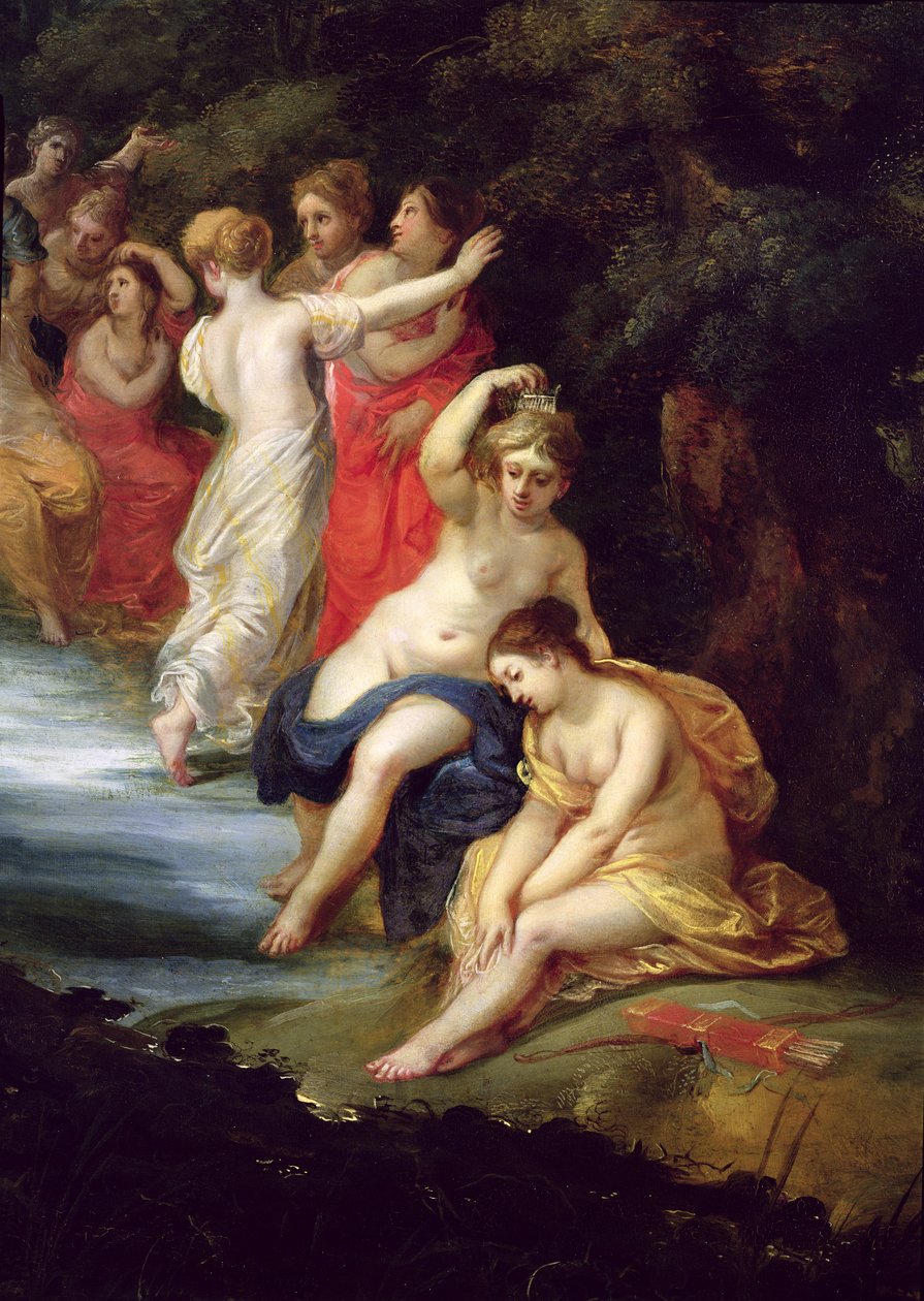 Diana e Acteon (detalhe de 247459) de Hendrick van and Brueghel Balen