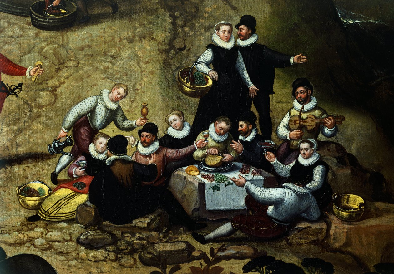 Feira nacional, por Lucas van Valkenborch, cerca de (1530-1597) de Hendrick van den (1530 97) Broeck