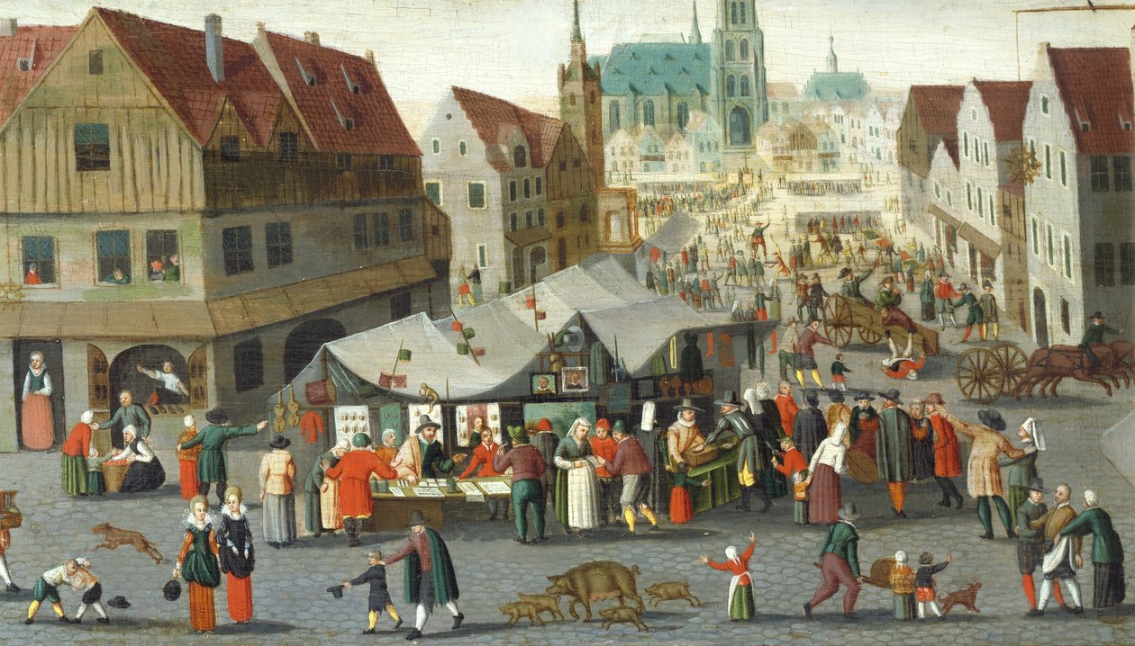 Market Square, de Hendrick van Steenwijck Younger (cerca de 1580-1649) de Hendrick van the younger Steenwijck