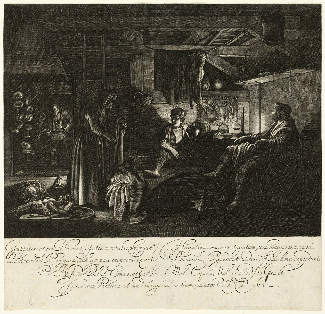 Júpiter e Mercúrio na casa de Filemon e Baucis de Hendrick von Goudt