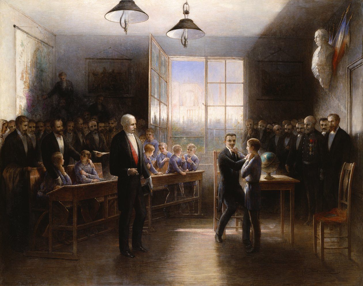 Visita do Presidente Felix Faure (1841-99) ao Instituto Nacional dos Surdos-Mutes, 1887 de Hendrieus Jacobus Burgers