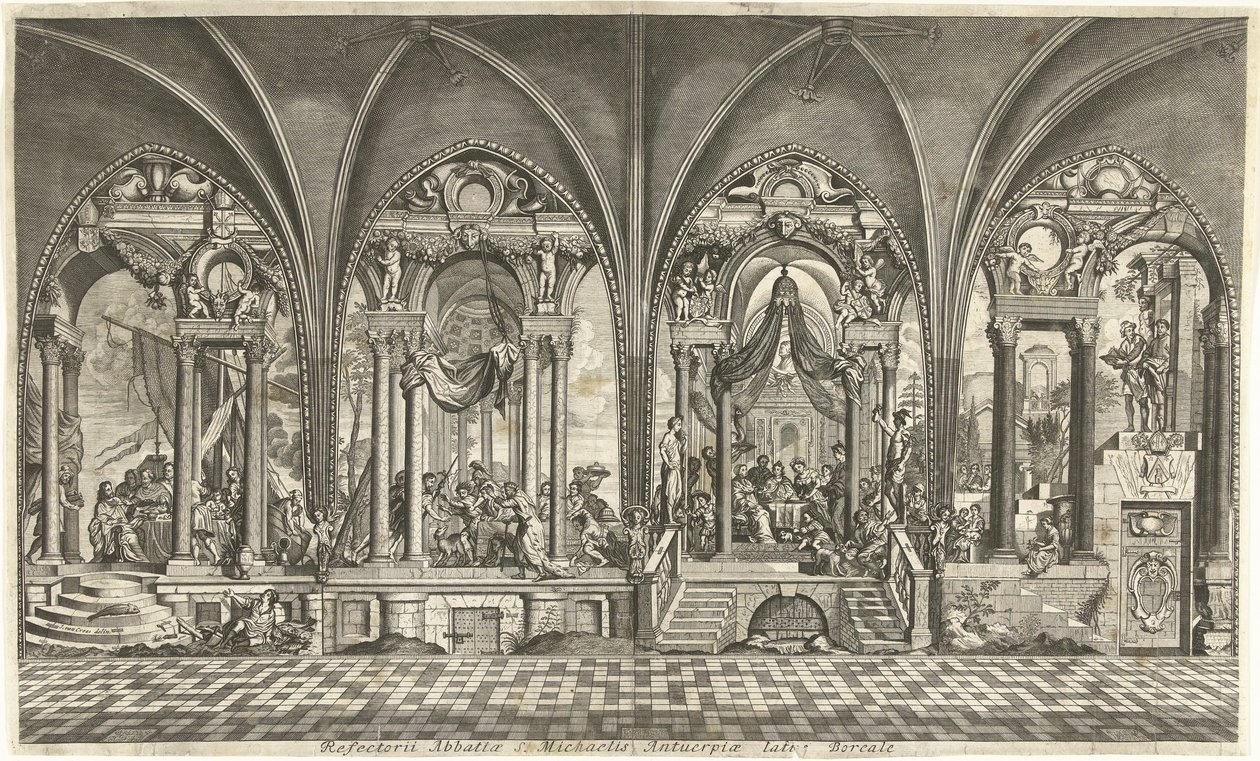 Pinturas no refeitório de Sint-Michielsabdij, Antuérpia de Hendrik Causé