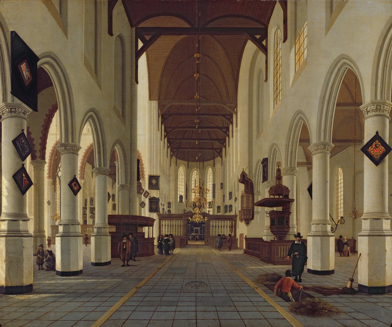 Interior do Oude Kerk, Delft, c.1660-70 de Hendrik Cornelisz. van Vliet