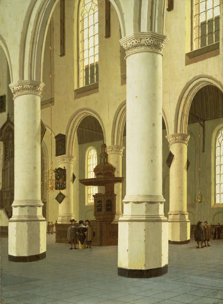 Interior, de, a, igreja velha, em, delft de Hendrik Cornelisz. van Vliet