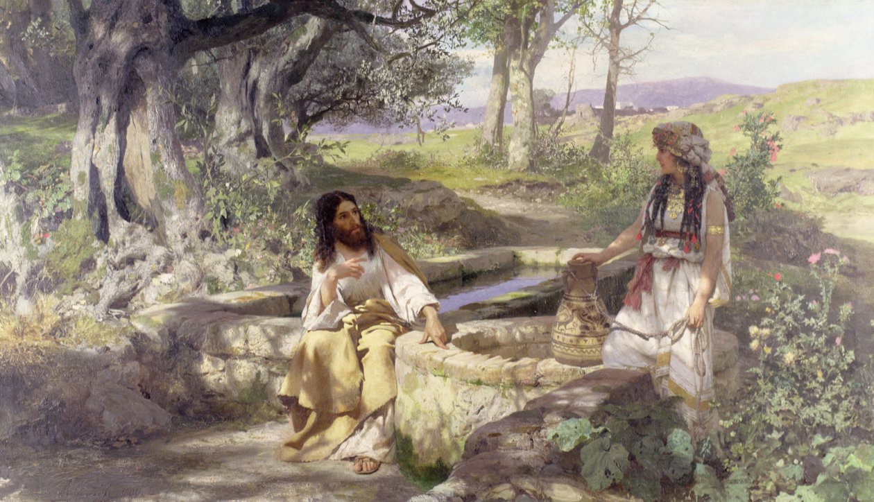 Cristo e a mulher de Samaria, 1890 de Henryk Siemiradzki