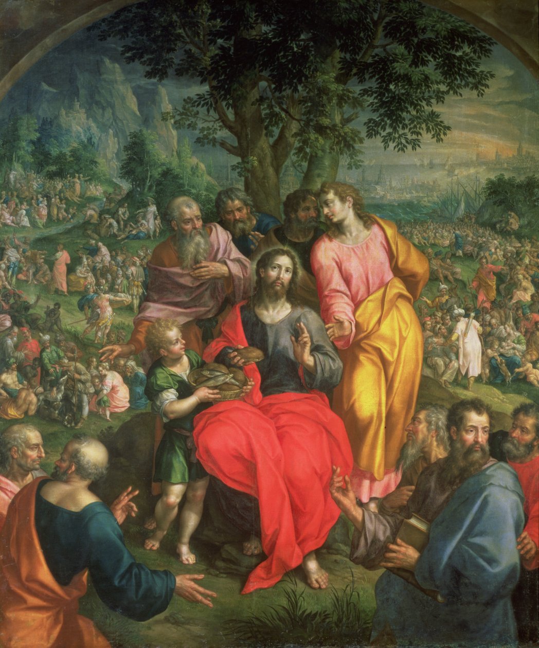 A alimentação dos cinco mil, c.1590 de Hendrick de Clerck