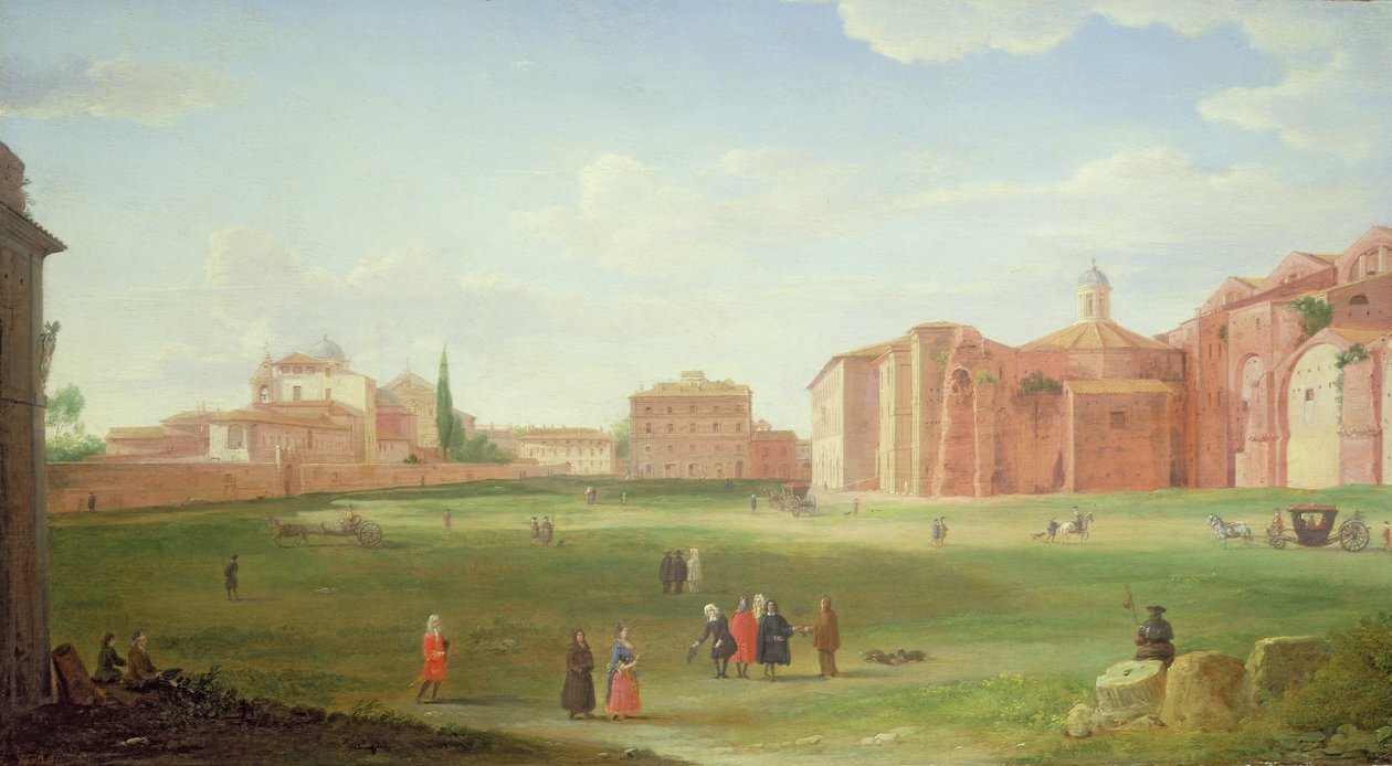 Uma vista dos banhos de Diocleciano de Hendrik van Lint