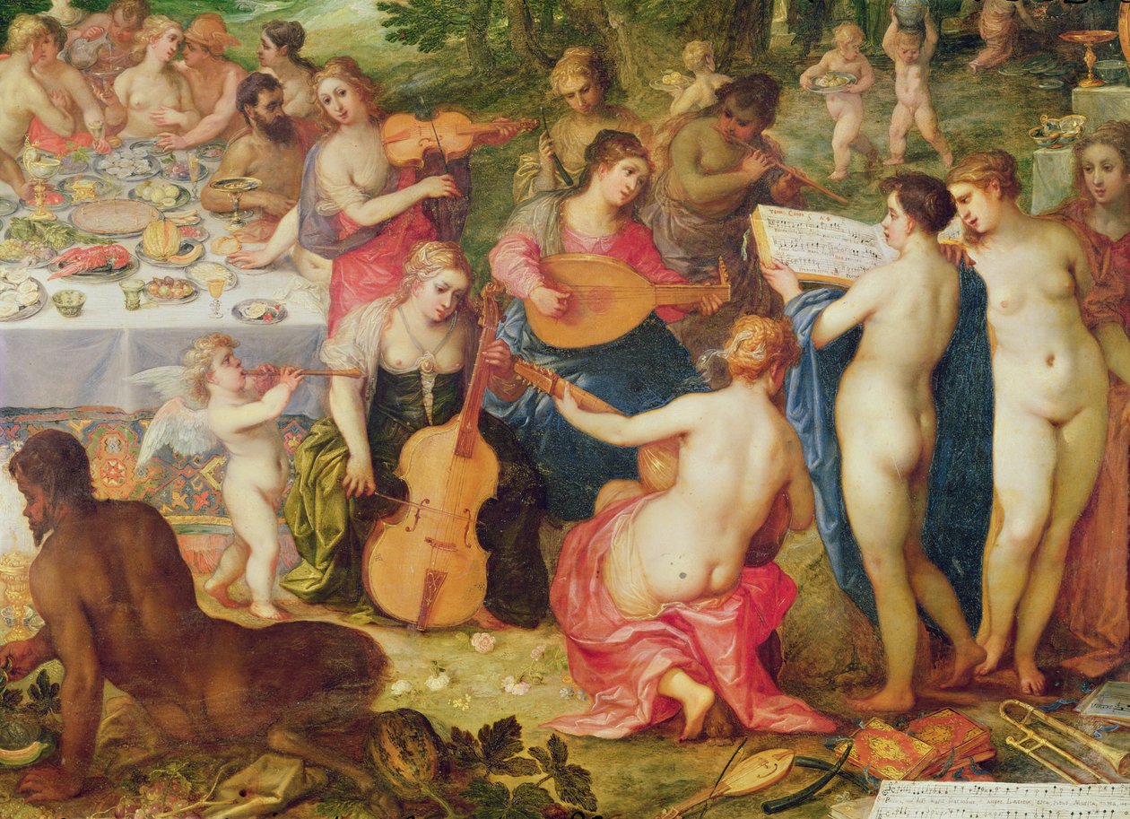O Banquete dos Deuses (detalhe de 71720) de Hendrik van the Elder Balen