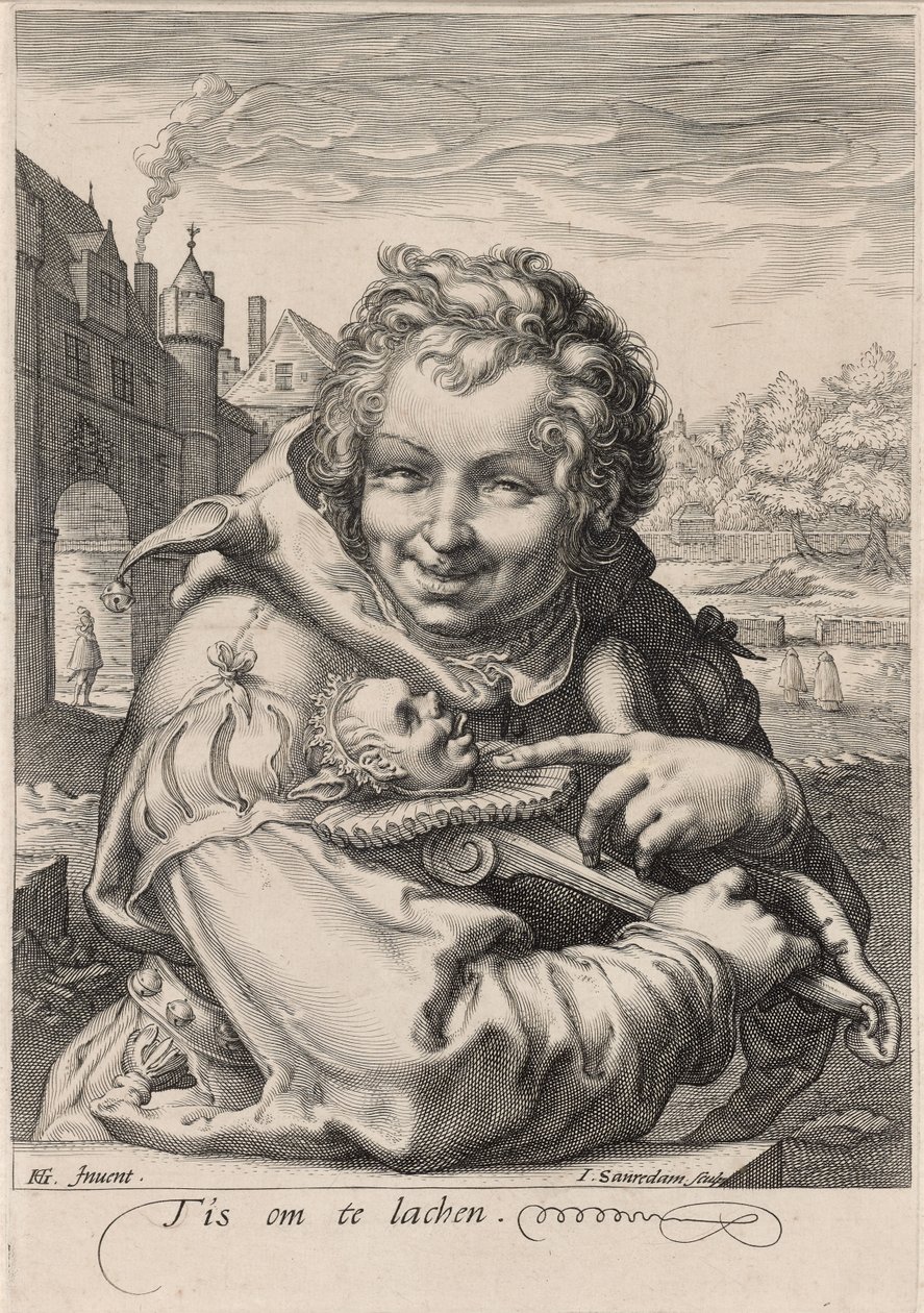 O Louco, gravada por I. Sauredam, c.1595 (gravura em papel colado) de Hendrik (after) Goltzius