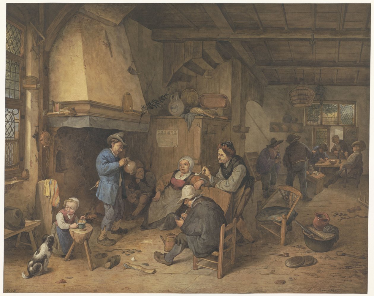 Empresa dos agricultores dentro de casa de Hendrik Abraham Klinkhamer