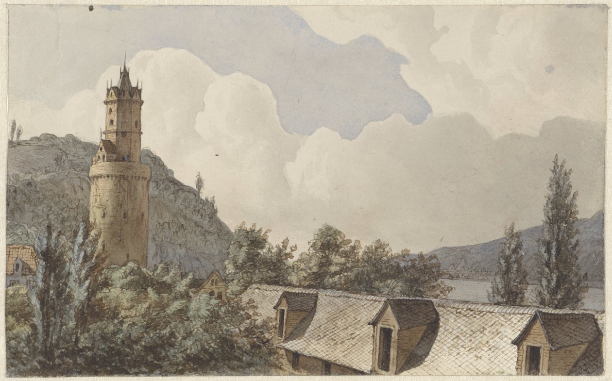 Vista sobre Andernach e o Reno de Hendrik Abraham Klinkhamer