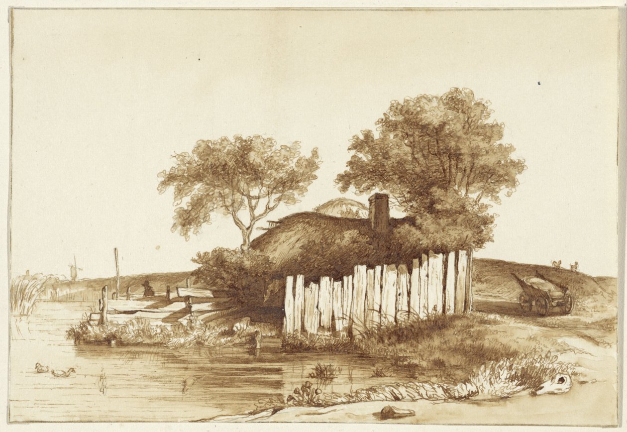 Casa com quintal cercado na água de Hendrik Abraham Klinkhamer