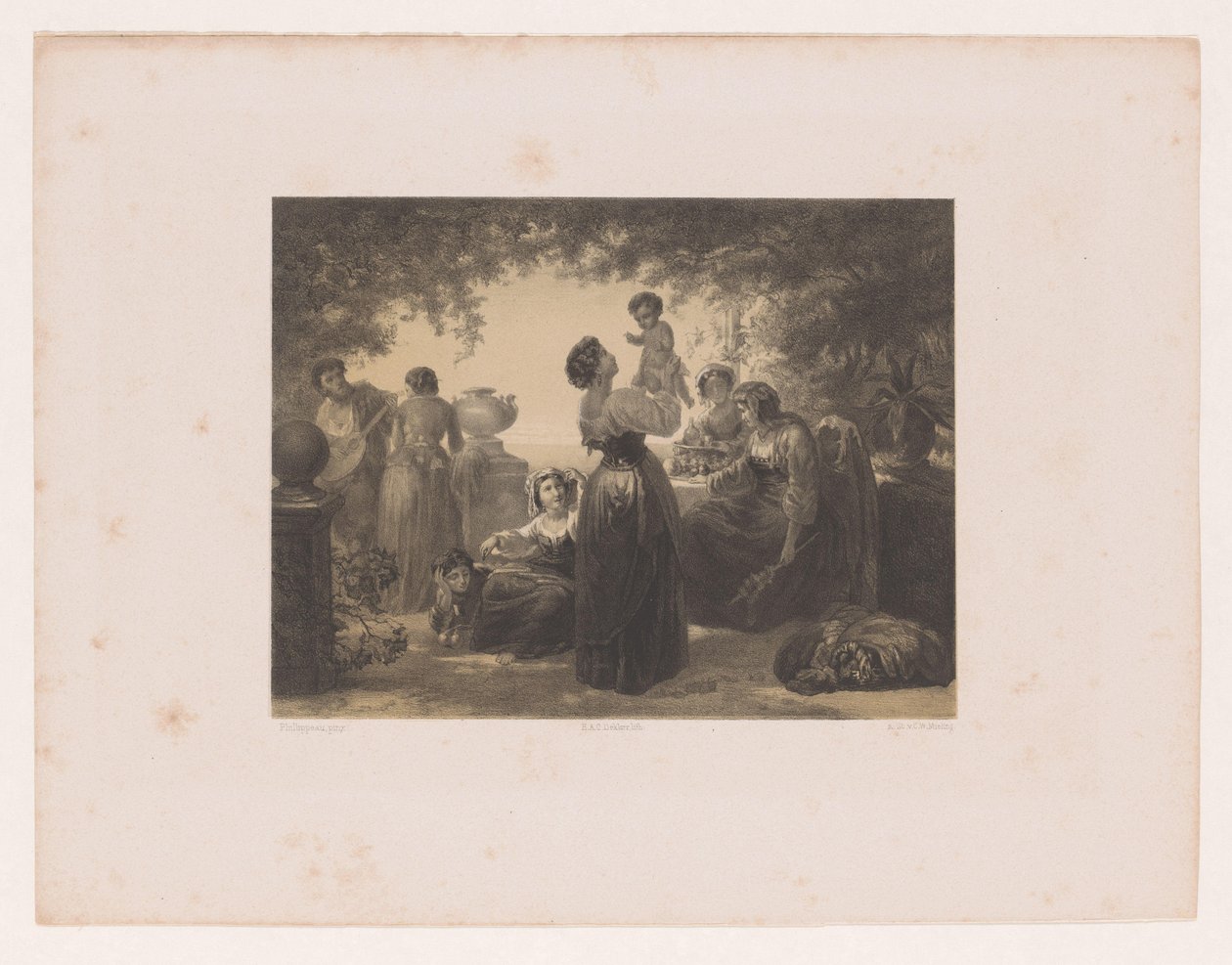Mulheres italianas a uma mesa de Hendrik Adriaan Christiaan Dekker