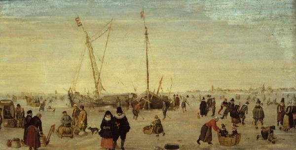 Uma cena no gelo de Hendrik Avercamp