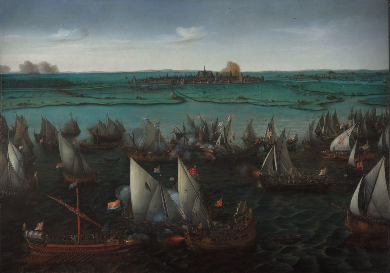 Batalha entre navios holandeses e espanhóis no Haarlemmermeer Batalha entre navios holandeses e espanhóis no Haarlemmermeer, 26 de maio de 1573 de Hendrick Cornelisz. Vroom