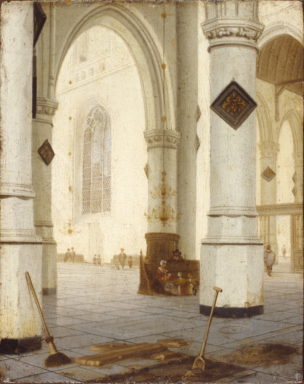 Interior da Igreja (óleo sobre painel) de Hendrik Cornelisz. van Vliet