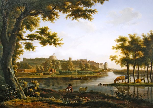 Vista do Castelo de Windsor a partir de Eton de Hendrik Frans de Cort