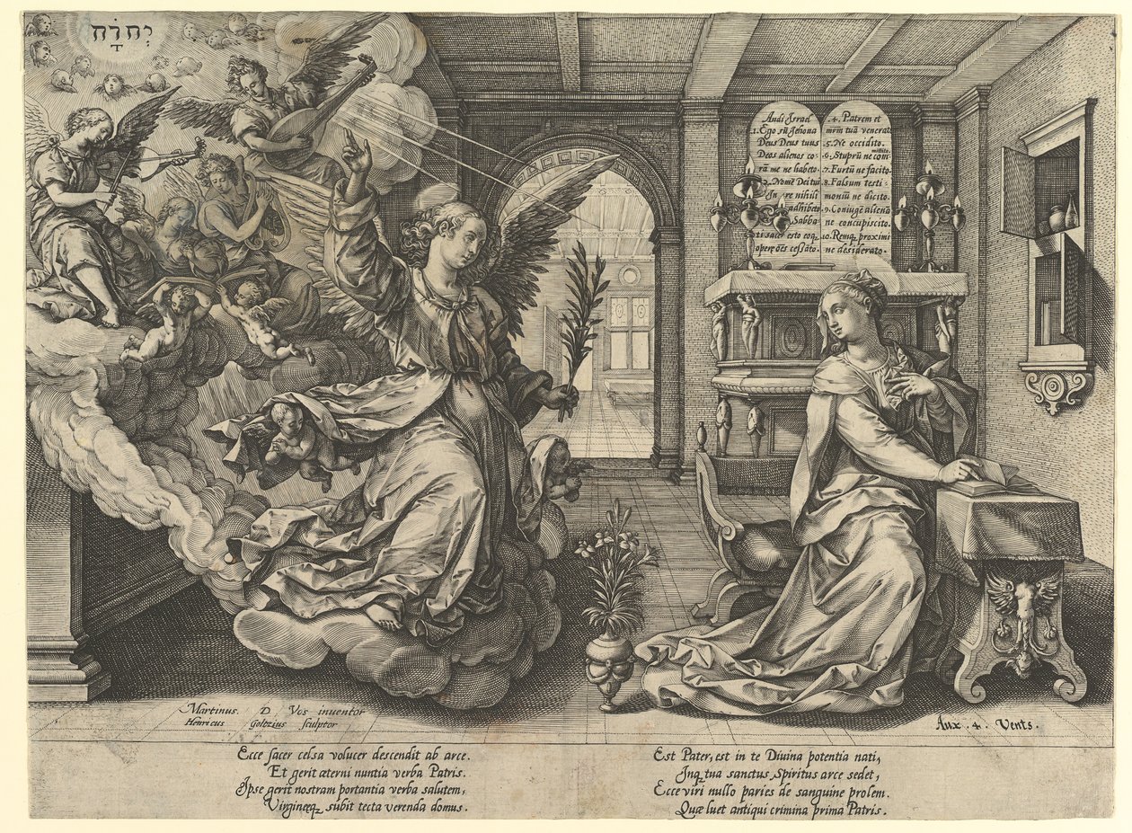 Anunciação, 1594. de Hendrik Goltzius