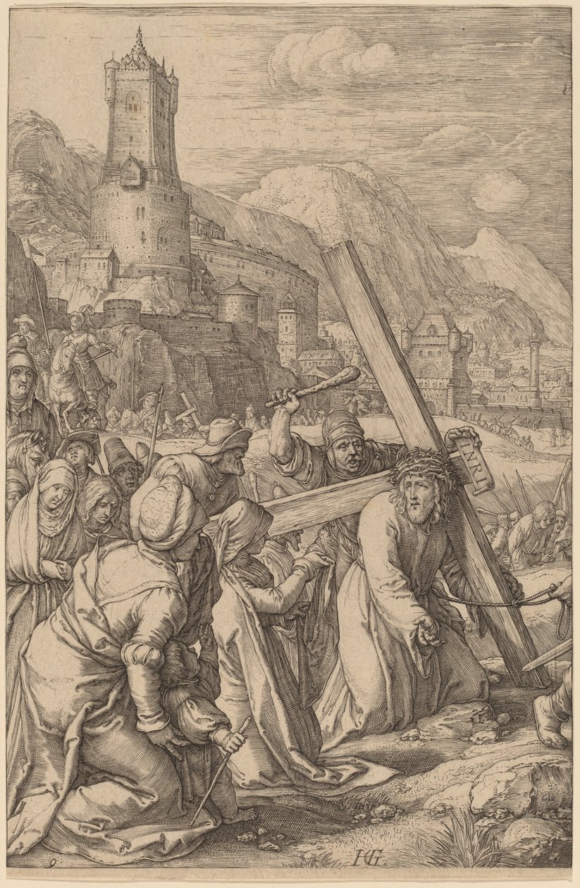 Cristo carregando a cruz de Hendrik Goltzius