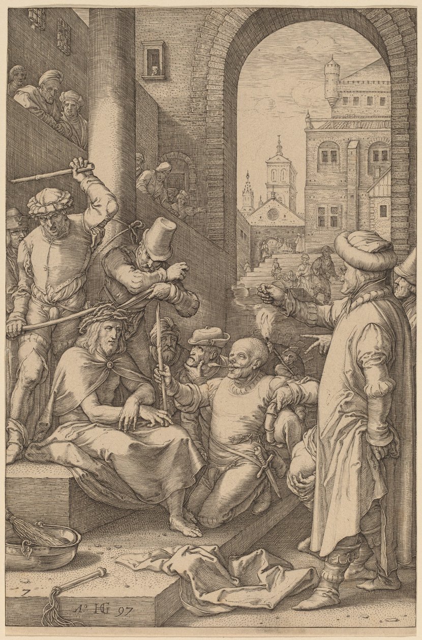 Cristo coroado de espinhos de Hendrik Goltzius