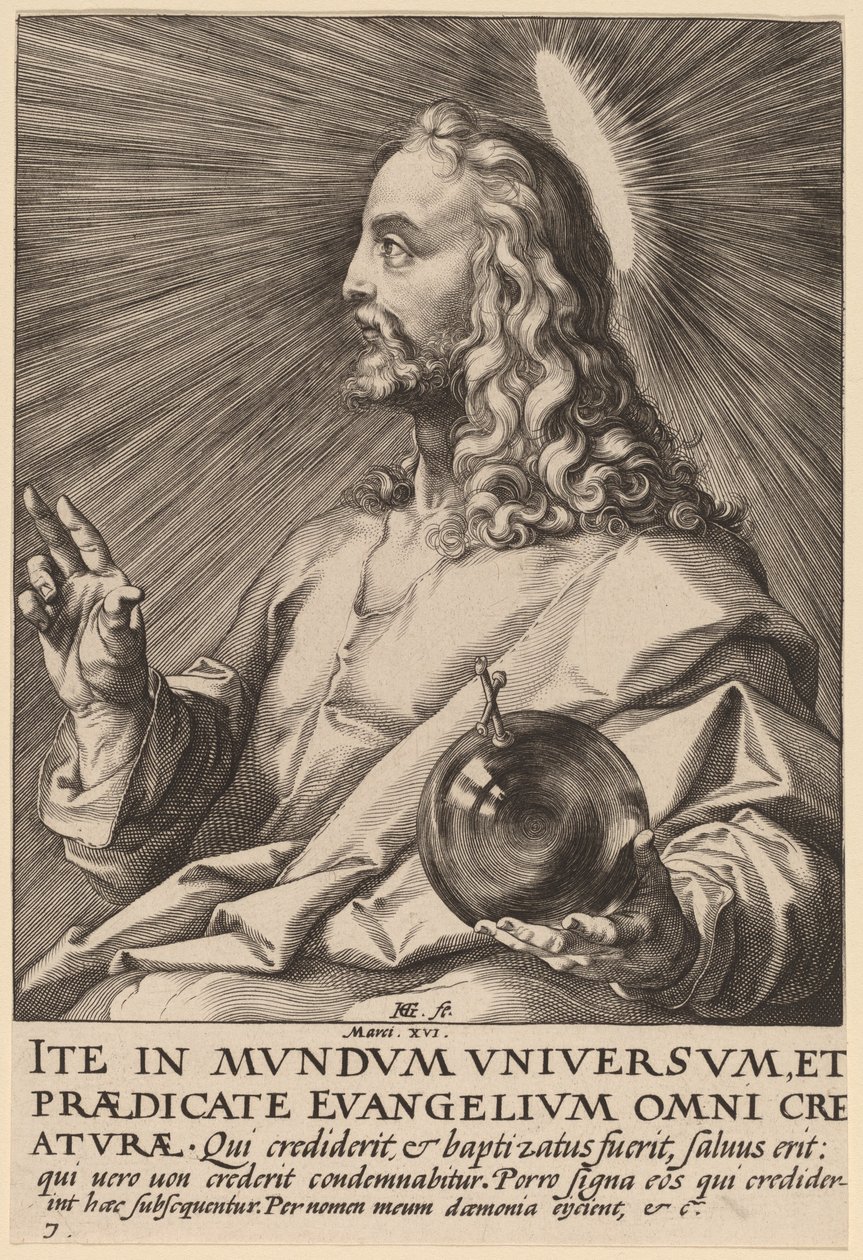 Cristo como Salvador Mundi de Hendrik Goltzius