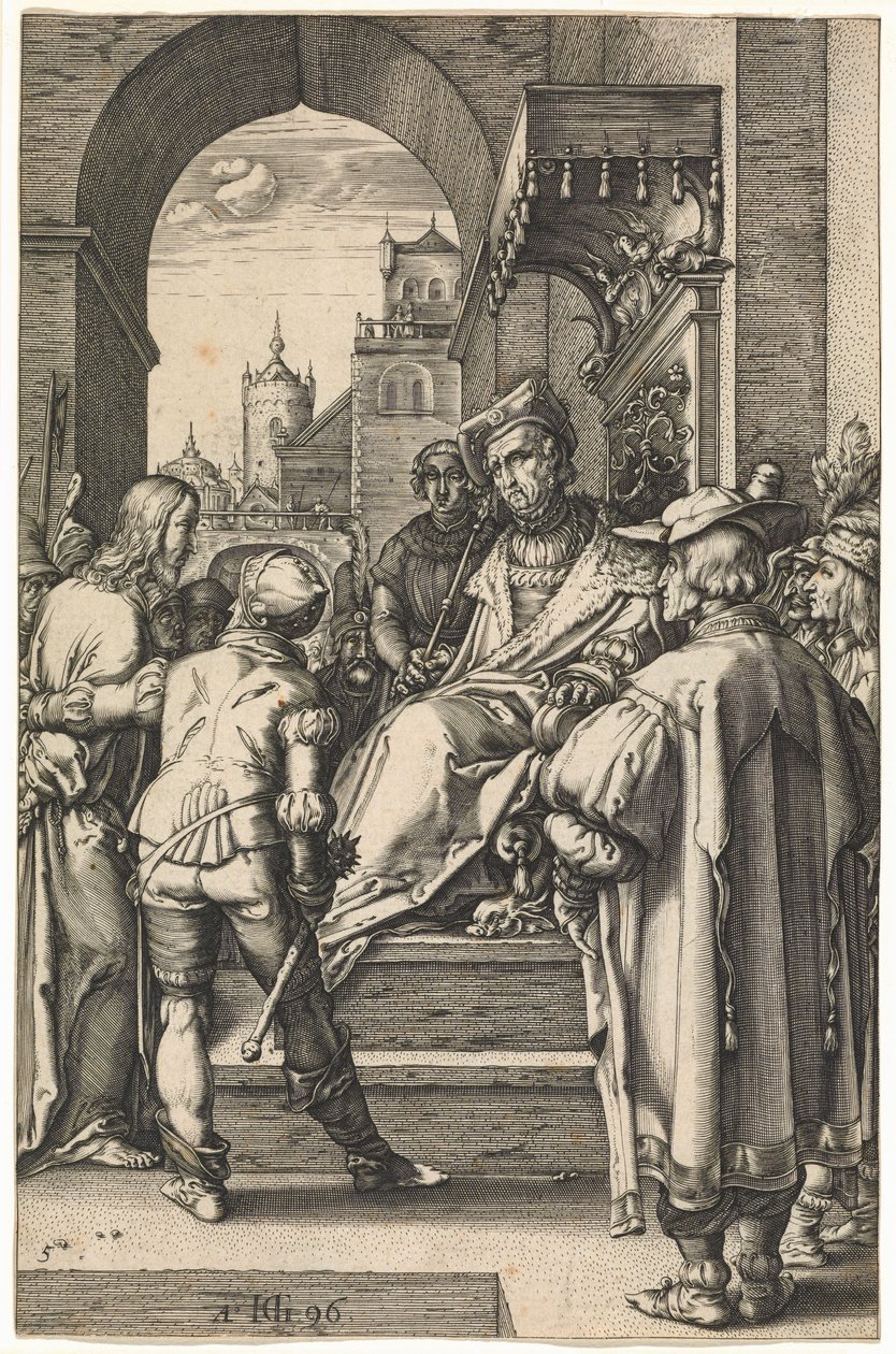Cristo antes de Pilatos, depois de 1596 (gravura) de Hendrik Goltzius
