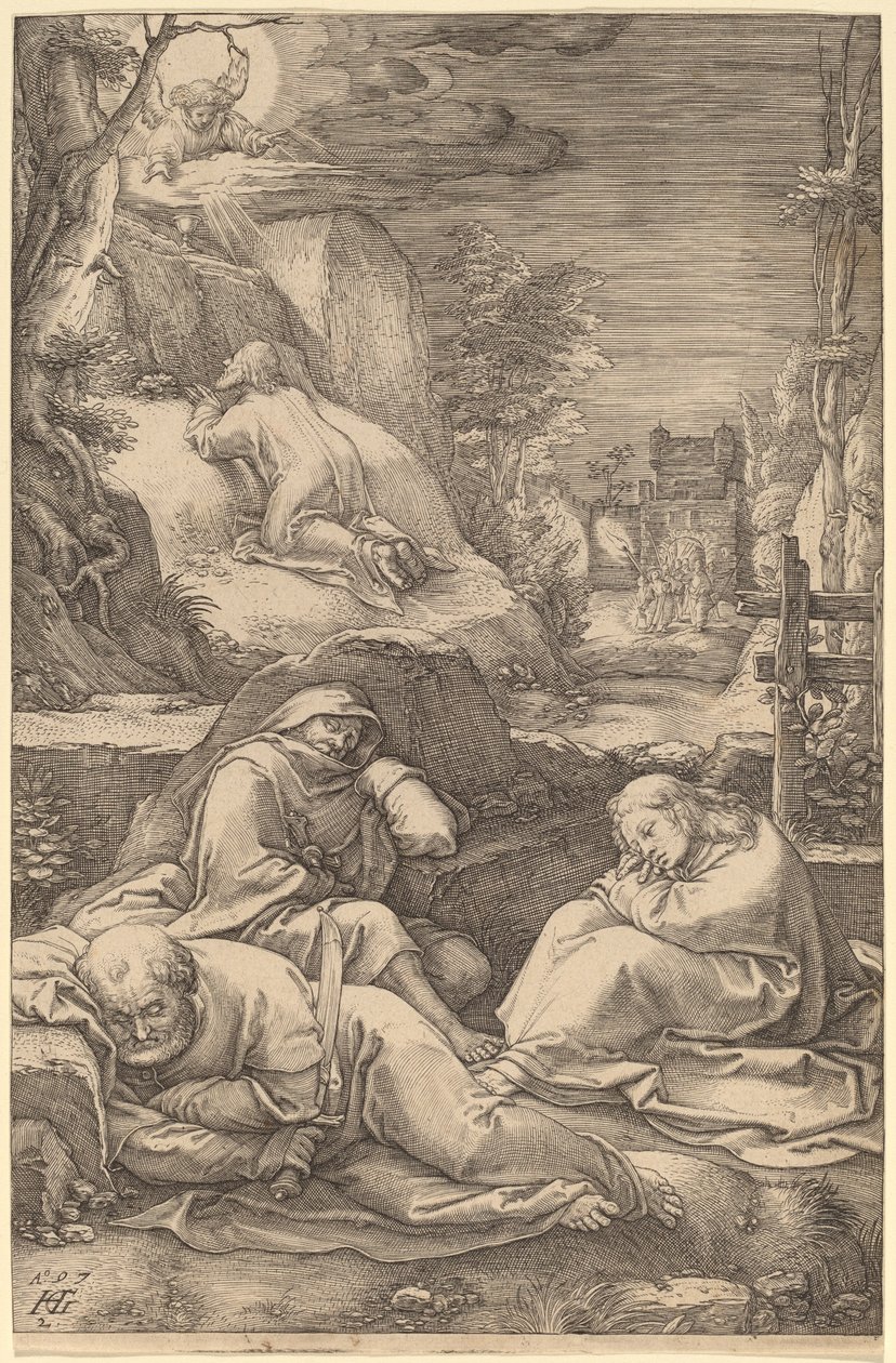 Cristo no Monte das Oliveiras de Hendrik Goltzius