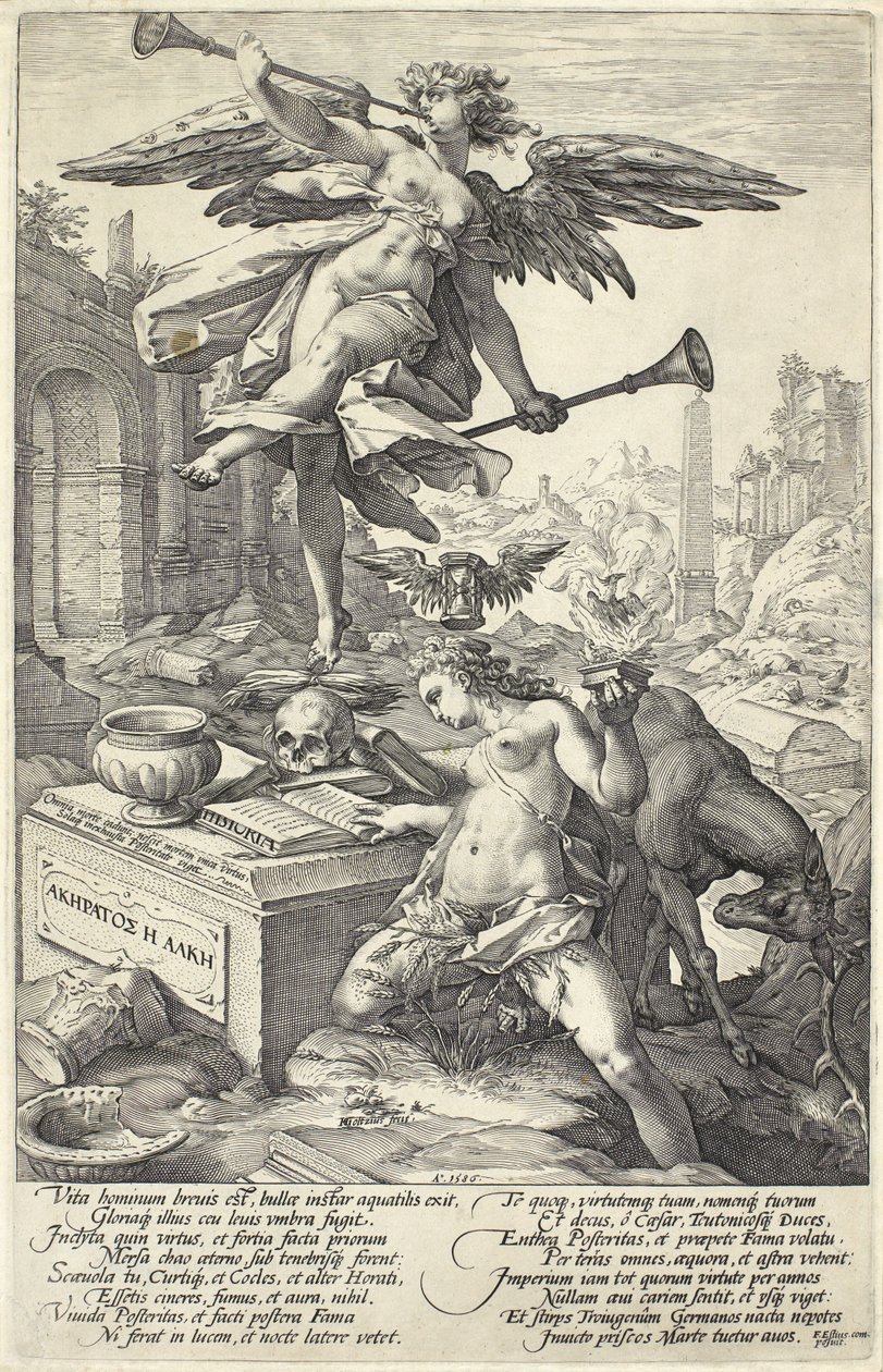 Fama e História, de Heróis Romanos, 1586 de Hendrik Goltzius