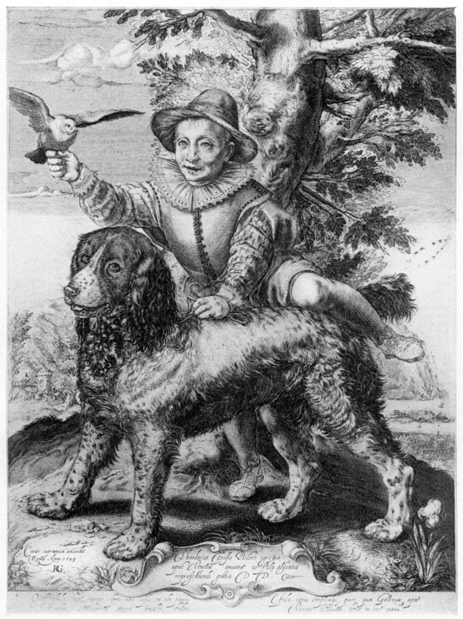 Gravura de Goltziuss do filho de seu amigo, Theodore Frisius, Roma, 1599, 1913. de Hendrik Goltzius